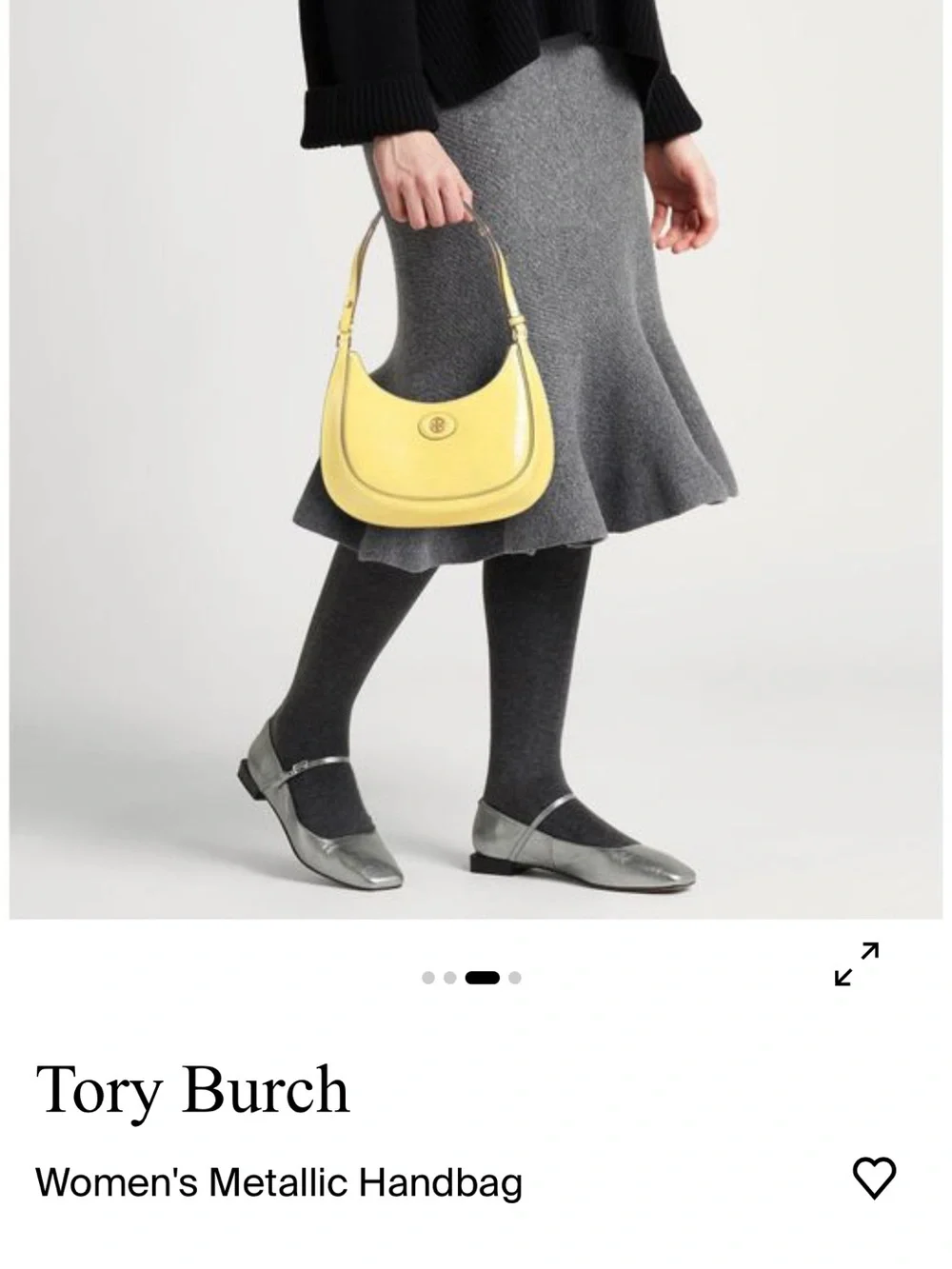 Tory Burch Lemon Yellow Leather Shoulder Hobo